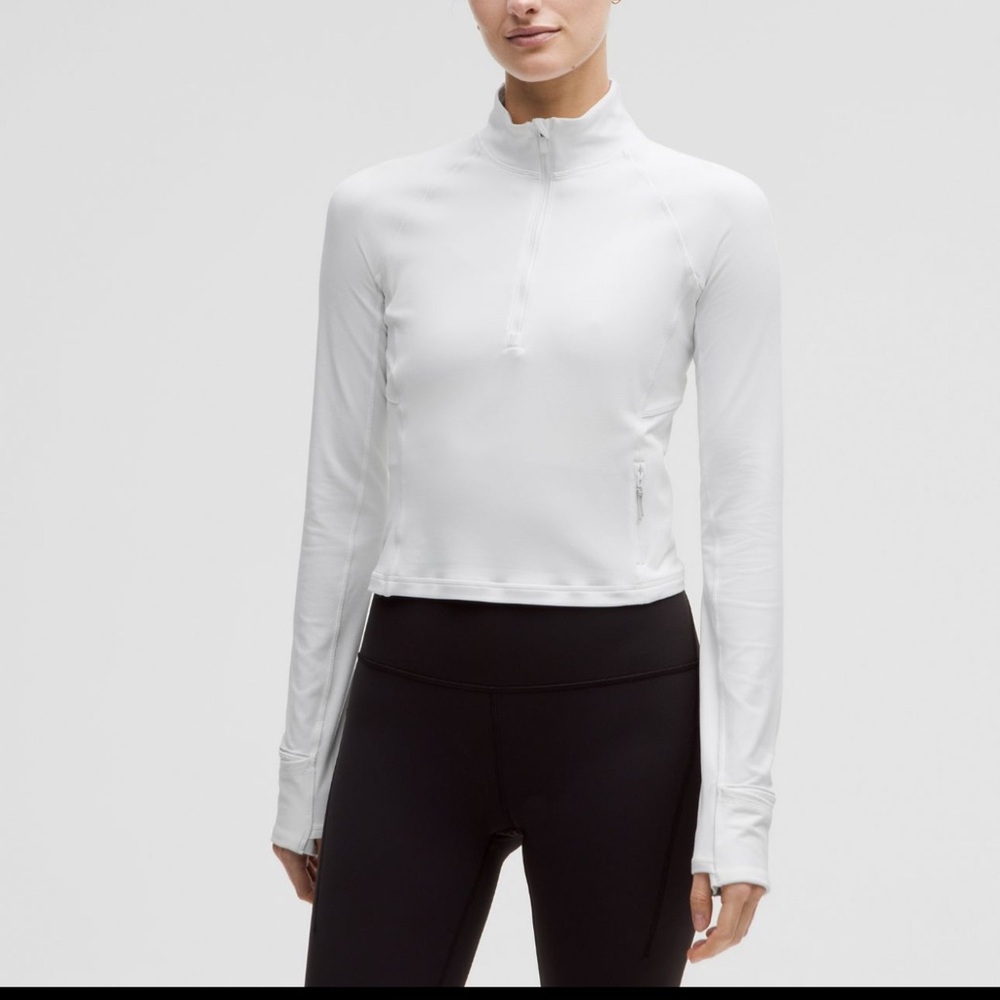 Lululemon it’s rulu cropped half zip - white - XXS